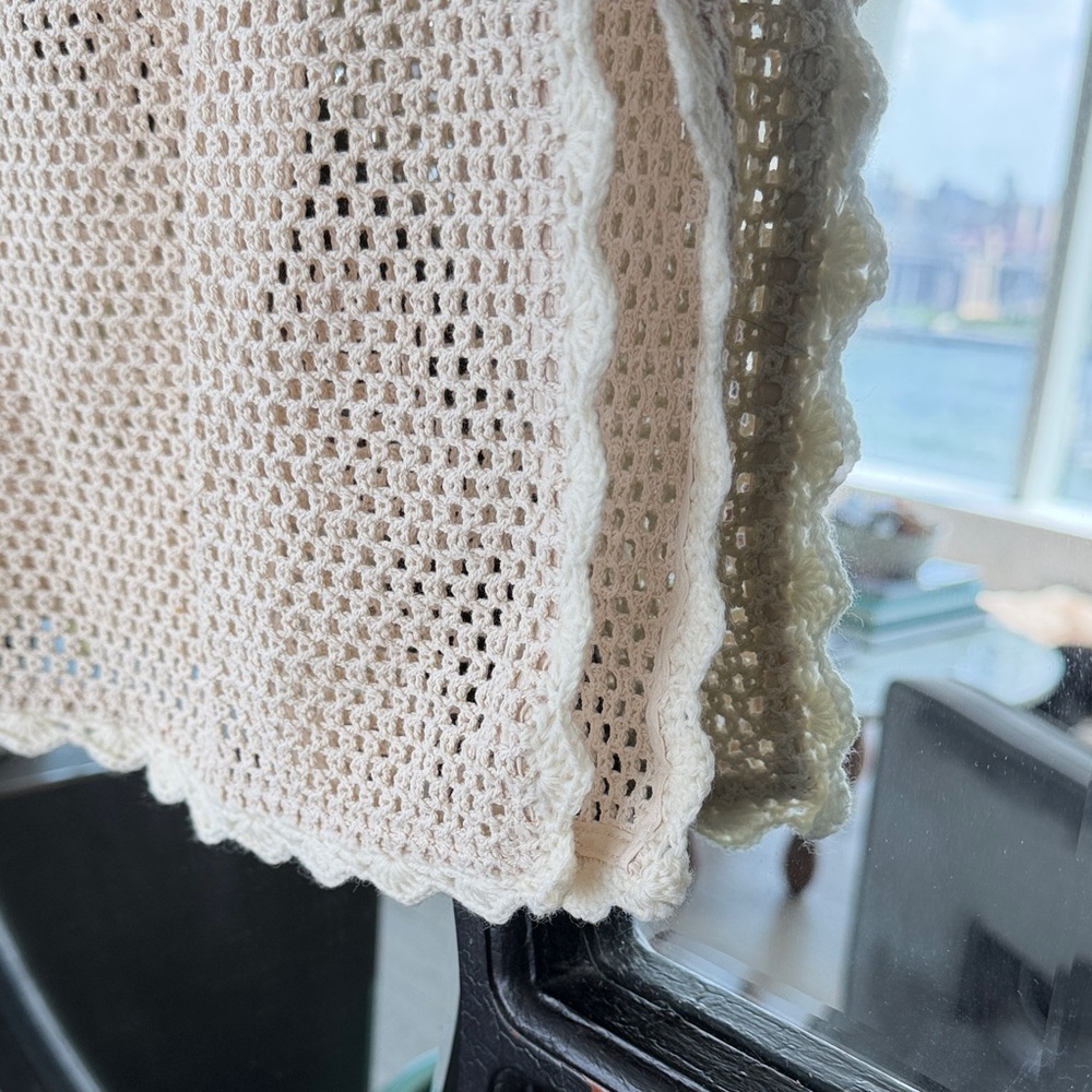 SEA Cream Crochet Cover-Up with Dove Appliqués - Picture 4 of 5